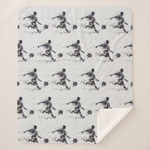 Couverture Sherpa Football Sport Graphisme Art noir gris