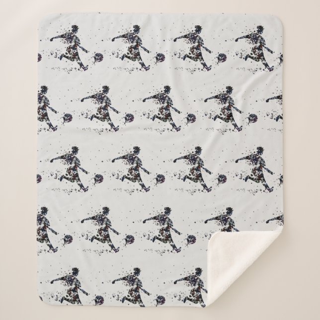 Couverture Sherpa Football Sport Graphisme Art noir gris (Devant)