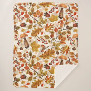 Couverture Sherpa Forêt automnale sur blanc