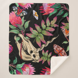 Couverture Sherpa Forêt magique Unicorn Motif foncé.