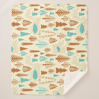 Couverture Sherpa Forêt vintage : Motif naturel intemporel.