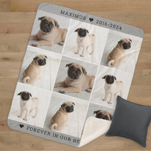 Couverture Sherpa Forever in Our Hearts Chien Photo Collage Memorial