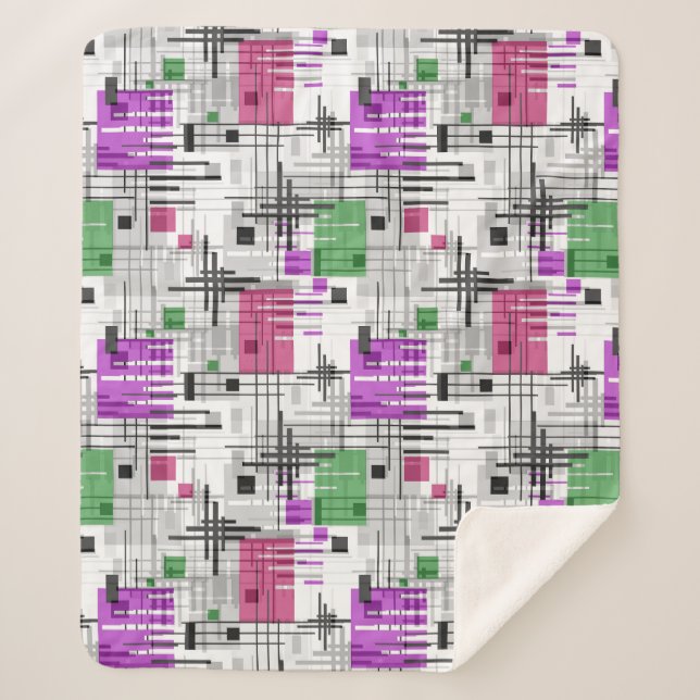 Couverture Sherpa formes géométriques modernes Abstraites rayées (Devant)