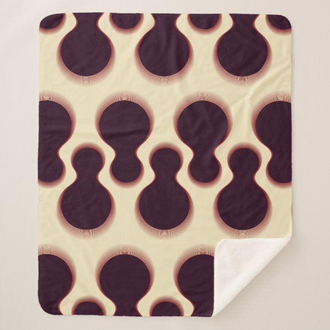 Couverture Sherpa Formes globulaires épineuses, teintes marron motif (Devant)