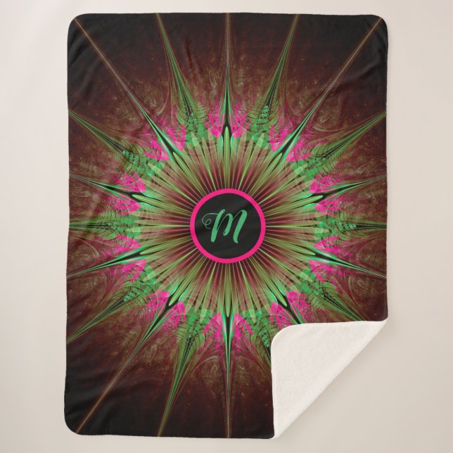Couverture Sherpa Fractale Monogramme (Devant)