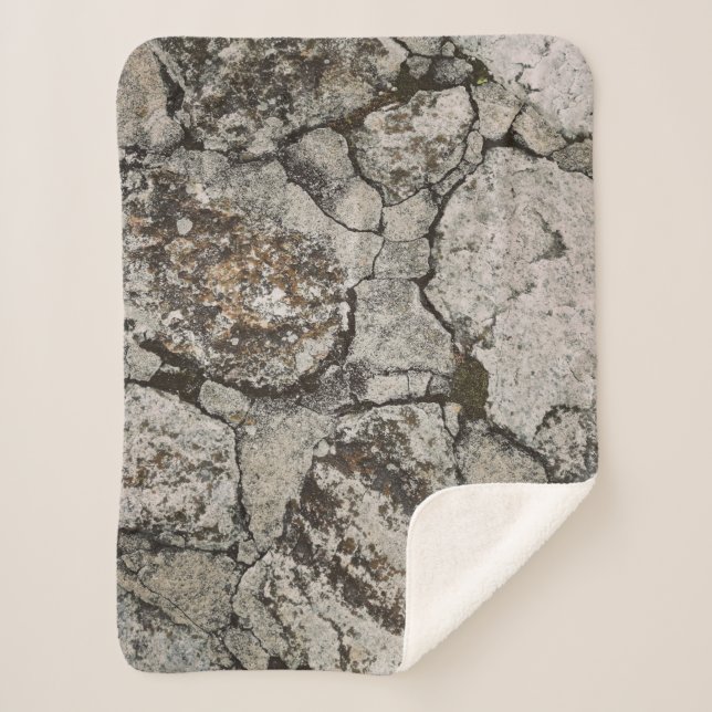 Couverture Sherpa Fragment de pierre noir et gris (Devant)