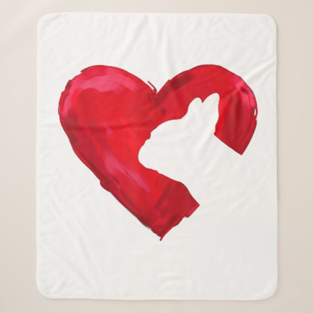 Couverture Sherpa Français Bulldog Heart Valentines Amoureux des chi (Devant)