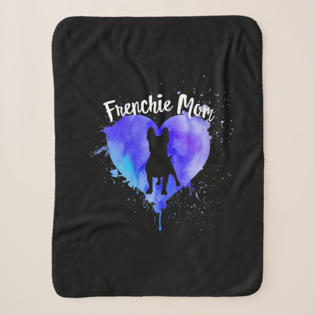 Couverture Sherpa Frenchie Mom French Buldog Chien Maman Fur Mama (Devant)