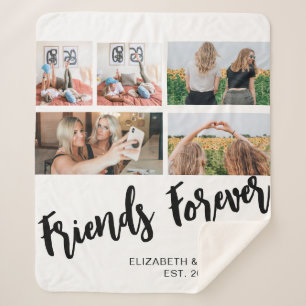 Couverture Sherpa Friends Forever Photo Collage Cadeau personnalisé 