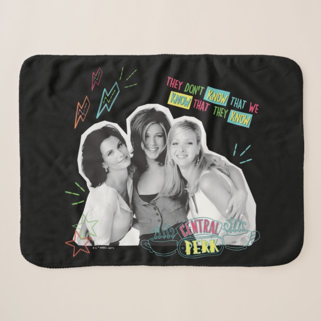 Couverture Sherpa FRIENDS™ | Monica, Rachel et Phoebe (Devant (Horizontal))