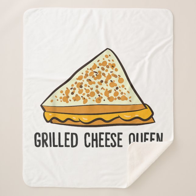 Couverture Sherpa Fromage Grillé Queen Funny Fromage Grillé (Devant)