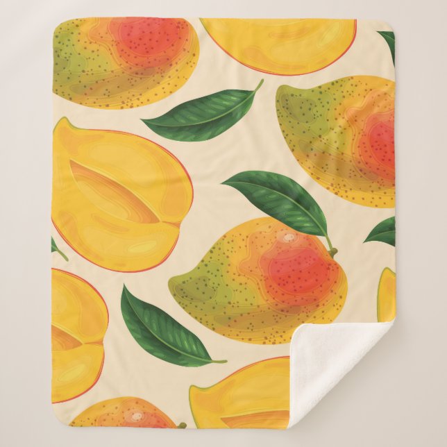 Couverture Sherpa Fruit Mango Motif sans joint (Devant)