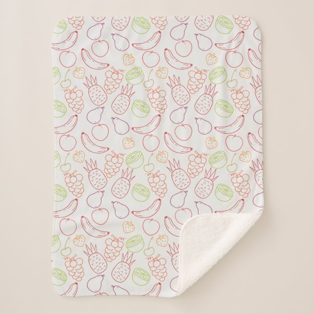 Couverture Sherpa Fruit motif transparent | motif de surface de frui (Devant)