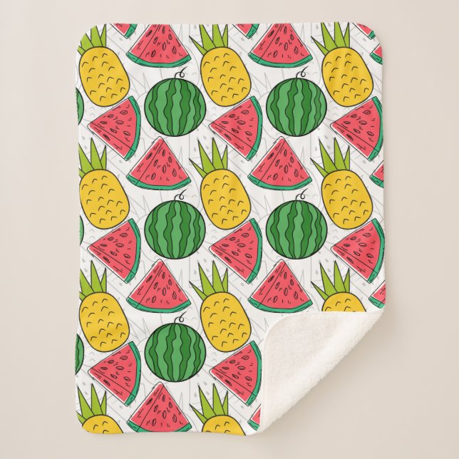 Couverture Sherpa Fruit motif transparent | motif de surface de frui (Devant)
