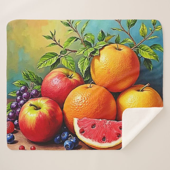 Couverture Sherpa Fruits frais dans un parfait mélange de design (Devant (Horizontal))