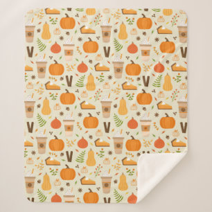 Couverture Sherpa Fun Orange Fall Motif