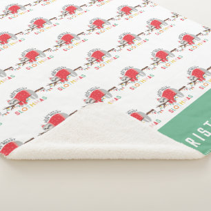 Couverture Sherpa Fun vacances coloré moderne sloth Noël