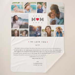 Couverture Sherpa Funny Best Mom Ever Mother's Day 10 Photos collage