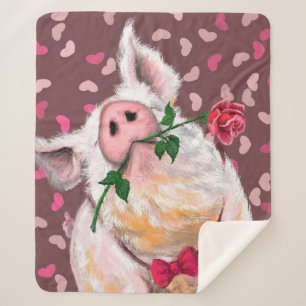 Couverture Sherpa Funny Blanket Sherpa avec un cochon