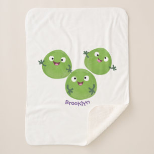 Couverture Sherpa Funny Brussels sprouts légumes caricature