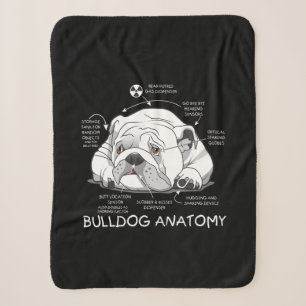 Couverture Sherpa Funny Cute English Bulldog Anatomie de la biologie