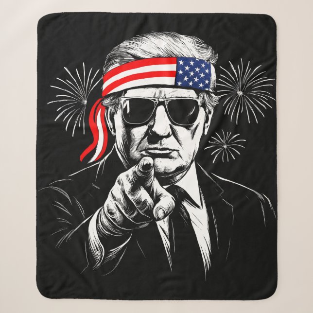 Couverture Sherpa Funny Trump Golfe Des USA Amérique 2025 4 juillet (Devant)