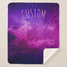 Galaxie violette céleste & Étoiles Nom personnalis