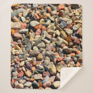 Couverture Sherpa Galets roches texture colorée