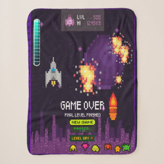 Couverture Sherpa Game over purple blanket