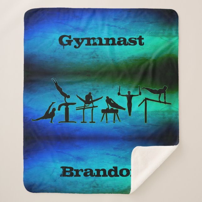 Couverture Sherpa Garçons Gymnastique Gymnaste Personnalisé (Devant)