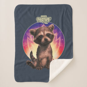 Couverture Sherpa Gardiens de la Galaxie Bébé Rocket Assis