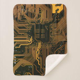 Couverture Sherpa Geek Sortie carte circuit électronique orange PCB