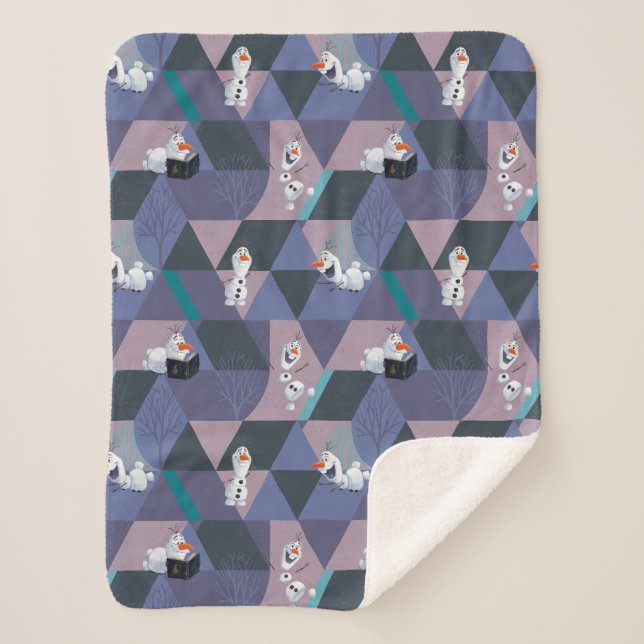 Couverture Sherpa Gelé 2| Olaf Purple Motif géométrique (Devant)