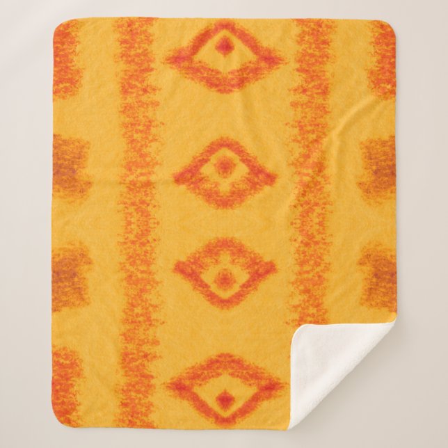 Couverture Sherpa Géométrique Stylé Bleu et Vert Ethinc Motif De (Devant)