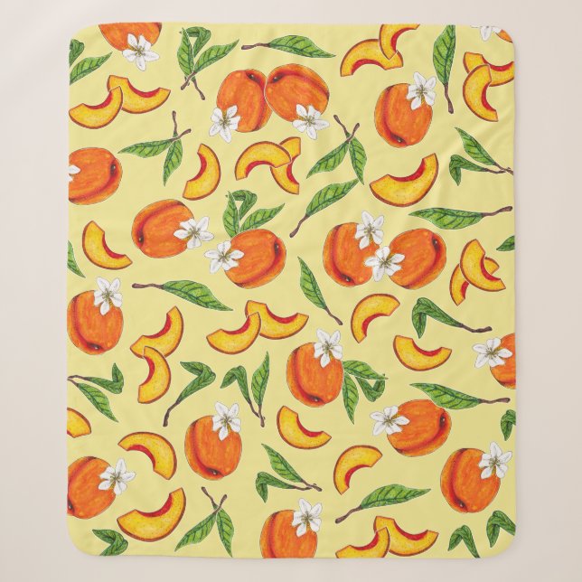 Couverture Sherpa Georgia Poaches & Peach Blossances (Devant)