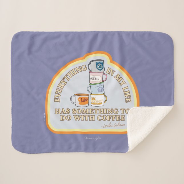 Couverture Sherpa Gilmore Girls | Graphique des devis de café (Devant (Horizontal))
