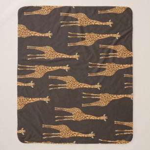 Couverture Sherpa Giraffes Dark : Vintage Abstrait sans joint.