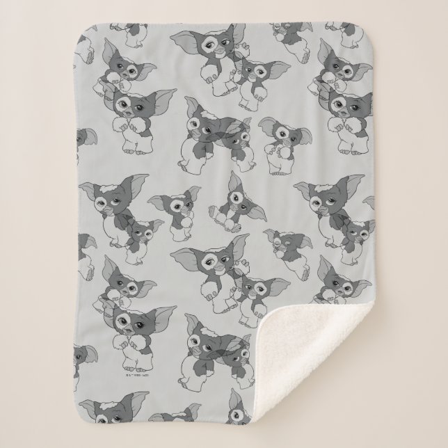 Couverture Sherpa Gizmo | Black & White Pattern (Devant)