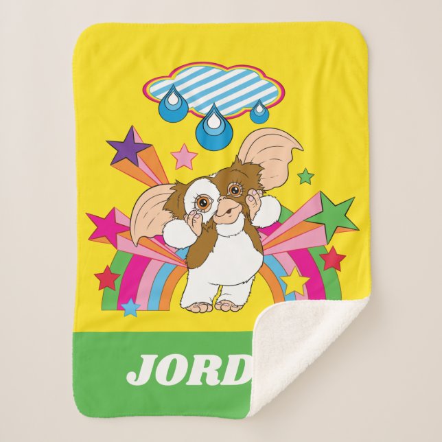 Couverture Sherpa Gizmo | Dreaming of Raindrops | Ajouter Votre Nom (Devant)