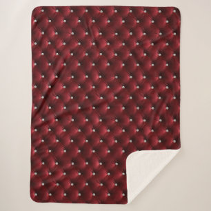 Couverture Sherpa Glam Red Faux Velvet de luxe