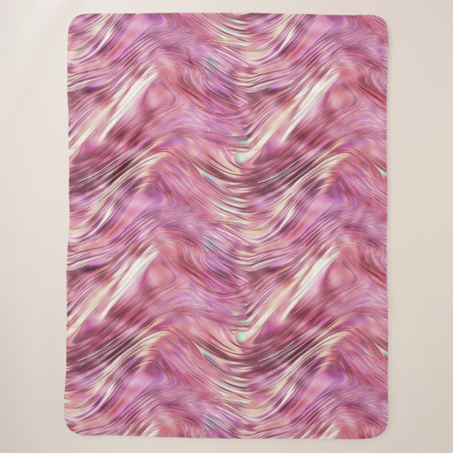 Couverture Sherpa Glam Rose d'or de perle rose fille (Devant)