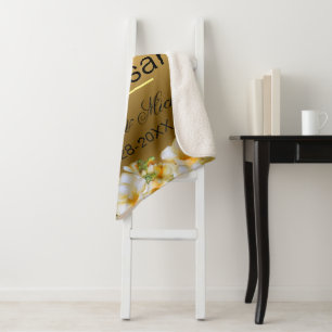 Couverture Sherpa Gold 50th Wedding Anniversary