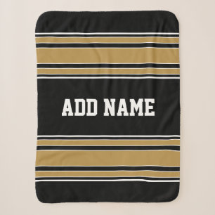 Couverture Sherpa Gold Stripes Sports Nom Jersey - CAN EDIT COULEUR