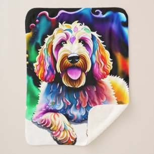 Couverture Sherpa Goldendoodle Happy Dog Collection Sherpa Blanket