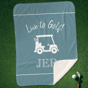 Couverture Sherpa Golfeuse Chariot de Golf Initiales Monogrammées Ve