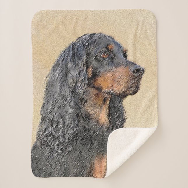 Couverture Sherpa Gordon Setter Painting - Cute Original Dog Art (Devant)