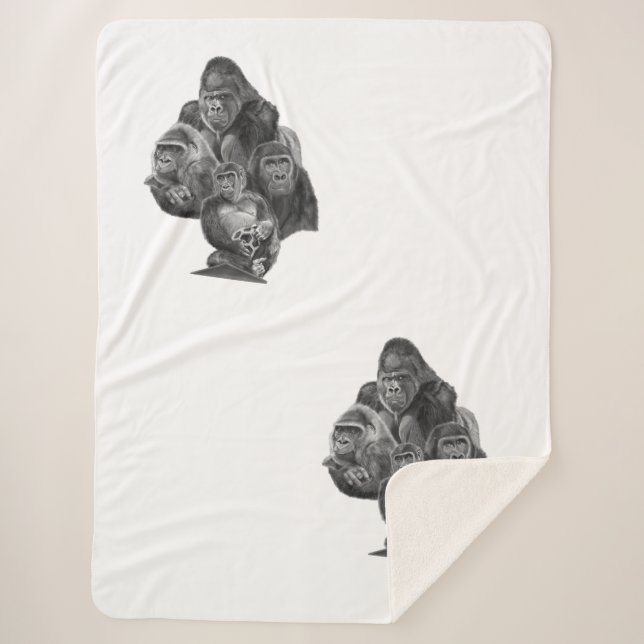 Couverture Sherpa Gorilla Blanket (ゴリラのブランケット）Gorilla Life SHOP (Devant)
