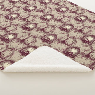 Couverture Sherpa Gothic Love Saint-Valentin Toile De Jouy Bourgogne