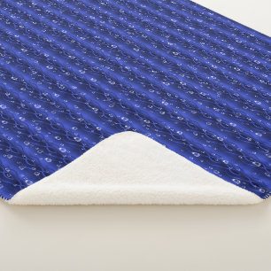 Couverture Sherpa gouttes de pluie sur le métal bleu