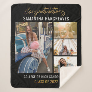Couverture Sherpa Graduation 2025 Photo Collage Grad Keepsaké